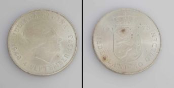 10 Gulden Niederlande 1973, Königin Juliane, Silber, Stgl.