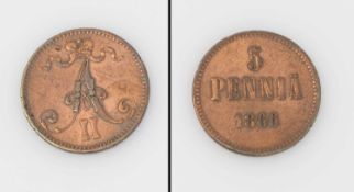 5 Penniä Finnland 1866, ss-vzgl.