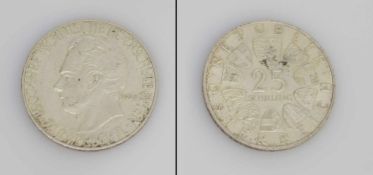 25 Schilling Österreich 1965, Technische Hochschule Wien, Silber, stgl.