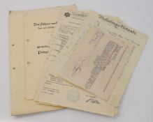 Lot Urkunden eines Meisters der Gendamerie 1924-1942, unter anderem Beförderung während seiner