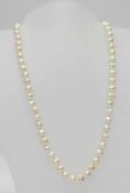 Perlenkette große weiße Perlen, Magnetschließe, L. 52 cm