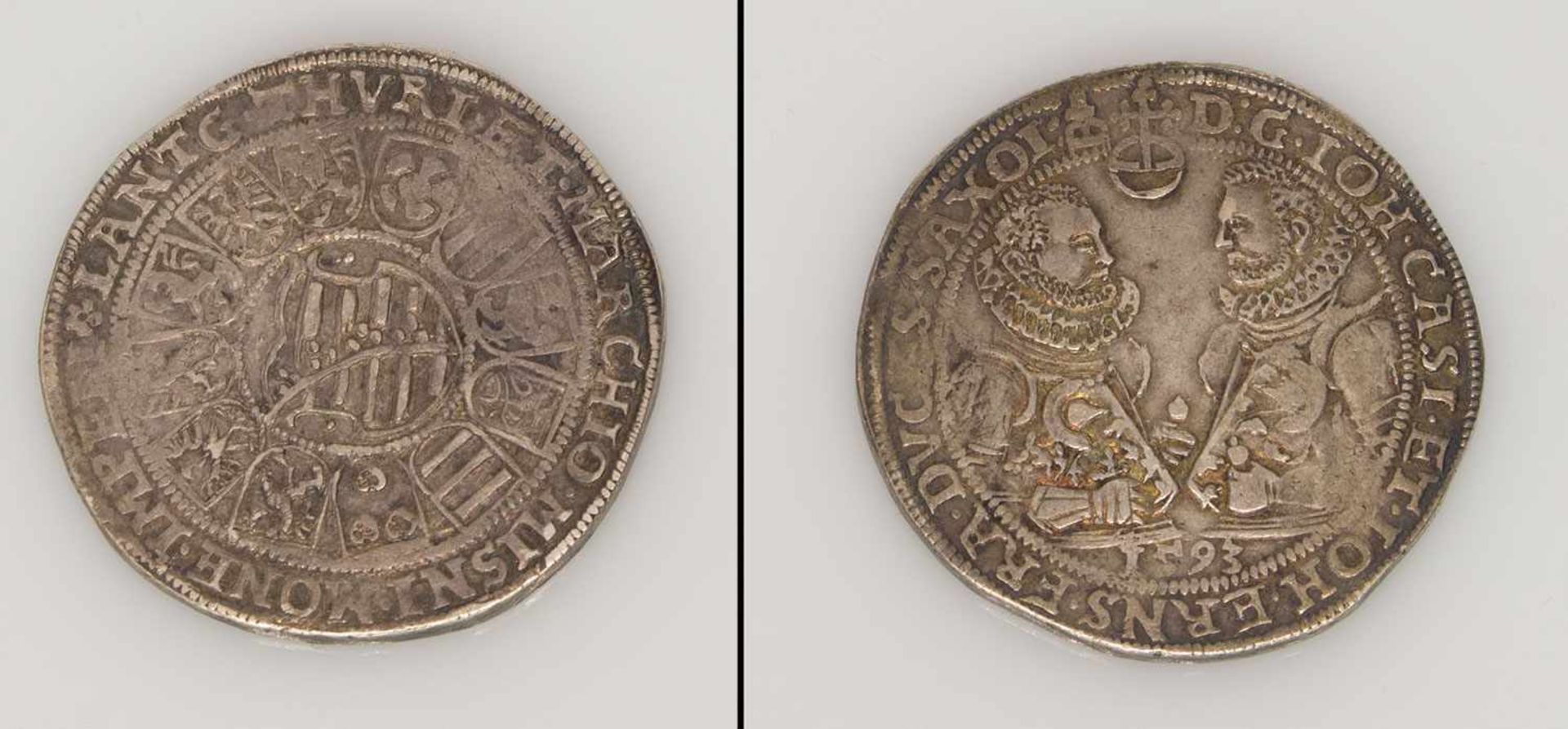 Taler Sachsen-Coburg u. Eisenach 1593, Johann Kasimir/ Johann Ernst (1572 -1633), Silber, G. 28,99