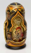Ikonen Matroschka 7-teilige Matrjoschka mit minutiös handgemalten Heiligenfiguren in russisch-