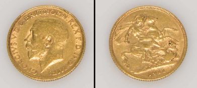 1 Souvereign Großbritannien 1885, Georg V., Gold