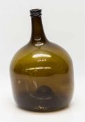 Vorratsflasche/ Boutille Mecklenburger Waldglas 19. Jh., großer Bodenabriß, H. 30 cm
