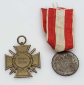 Lot I. WK, Kriegsteilnehmermedaille u. Kriegsteilnehmerkreuz