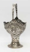 Jugendstil - Silberkorb deutsch 800er Silber, um 1900, i. d. Art des Biedermeier, durchbrochene