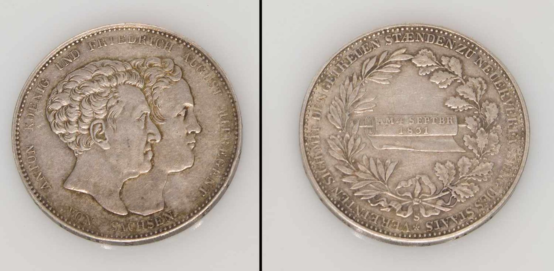 Konventionstaler Sachsen 1831, Anton und Friedrich August, Silber, G. 27,92g