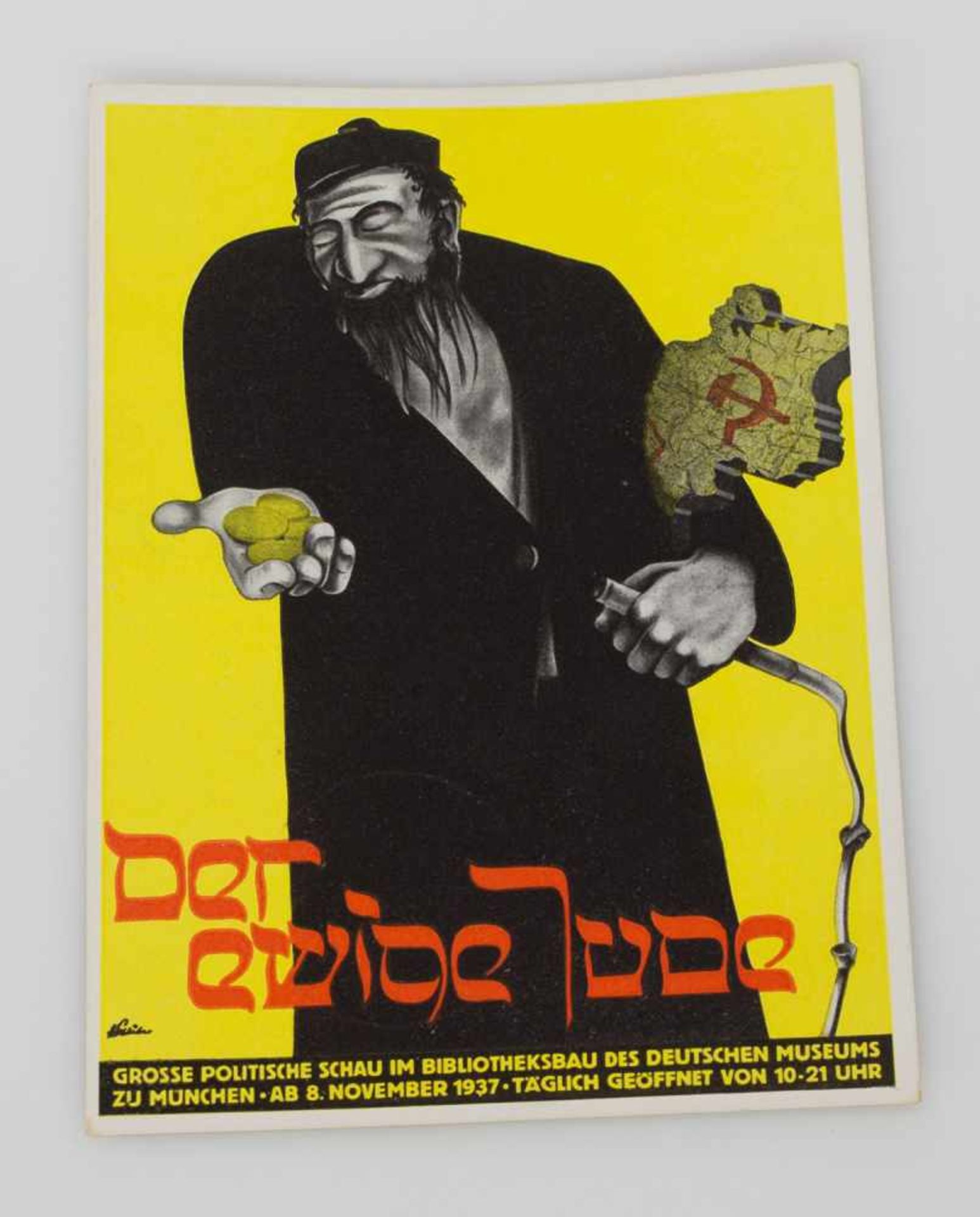 Propagandakarte III. Reich "Der ewige Jude", mit Sonderstempel