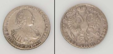 1 Rubel Rußland/ Moskau, Münzhof Kadashevsky, Peter I. (1682 - 1725), Silber, G. 27,55g