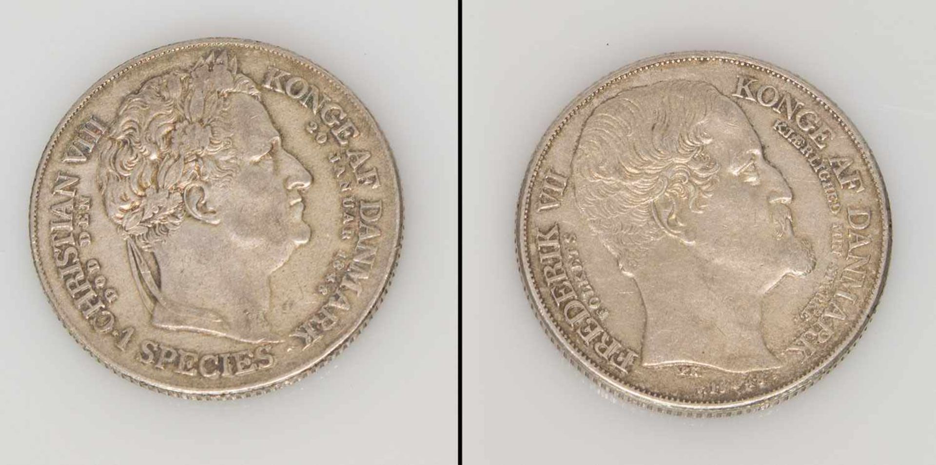 1 Taler Dänemark 1848, Frederik VII./ Christian VIII., Silber, G. 28,82g