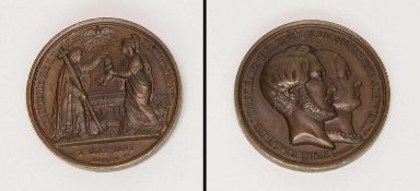 Medaille auf die Taufe des Grafen von Paris, Sohn des Ferdinand Philippe d´Orléans duc de Chartres