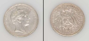 3 Mark Preussen 1910 A, Wilhelm II., Silber