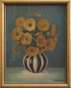 H. Weskamp (Stilllebenmaler d. 1920er/ 30er Jahre) Ringelblumen in Vase (um 1920) Öl/ Malpappe,