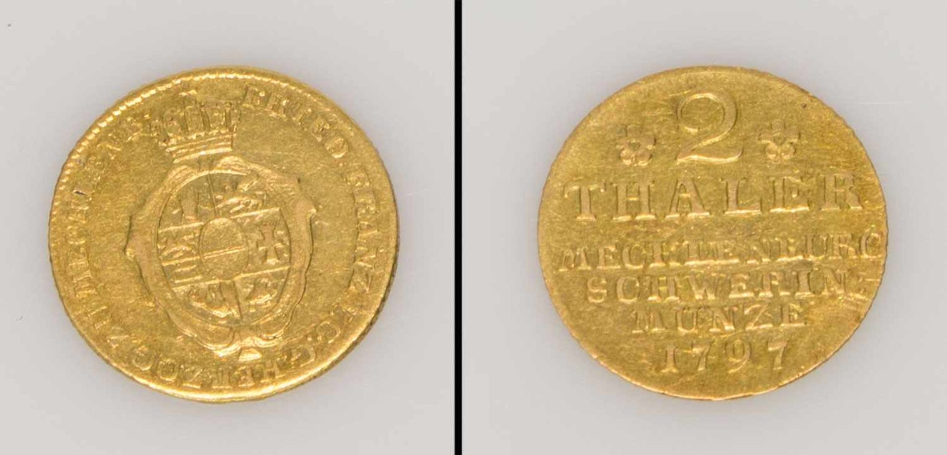 2 Taler Mecklenburg-Schwerin 1791, Friedrich Franz I., Gold, G. 3,11g
