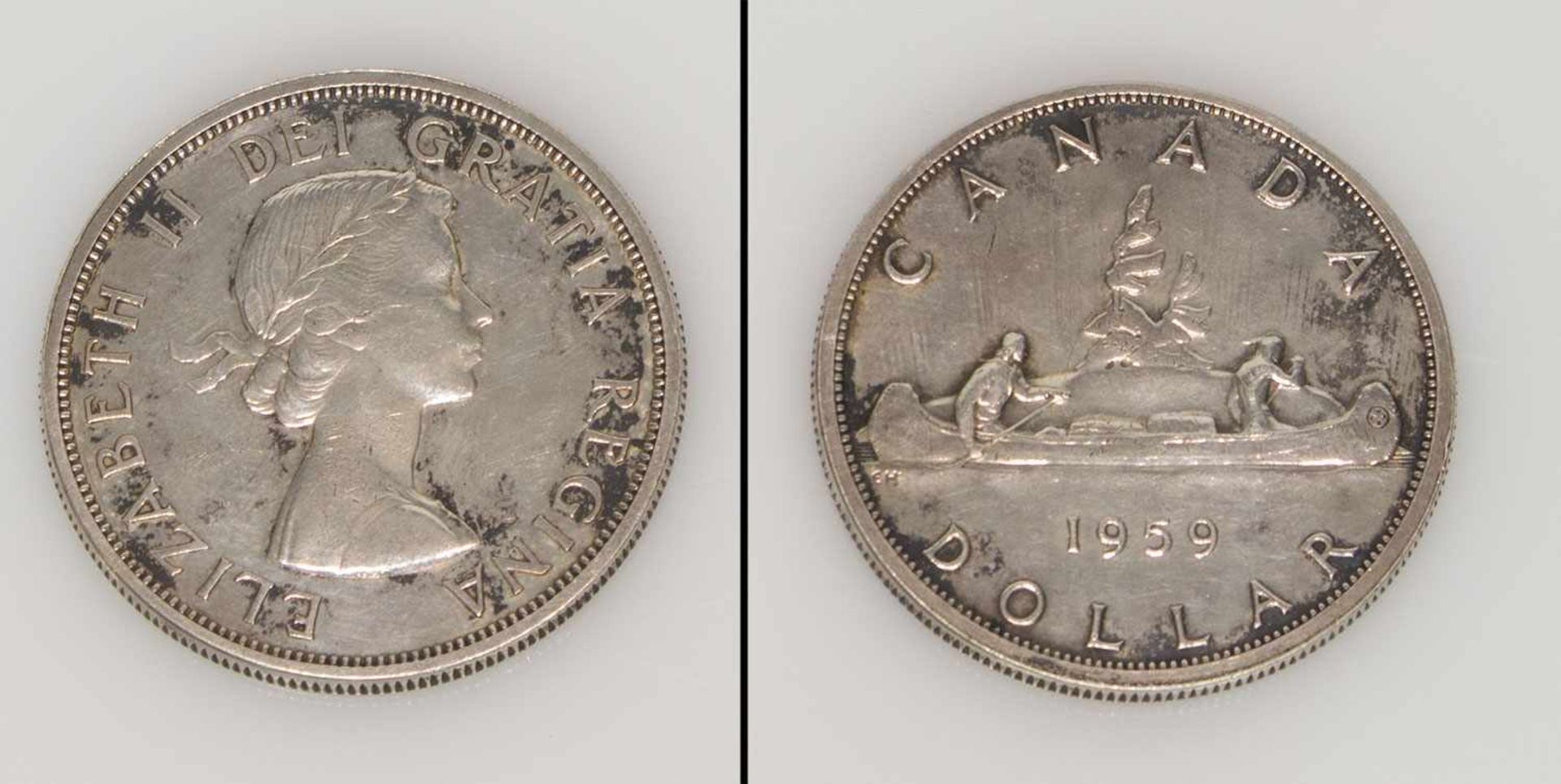 1 Dollar Canada 1959, Kanu, Silber
