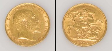 1 Souvereign Großbritannien 1904, Edward VII., Gold