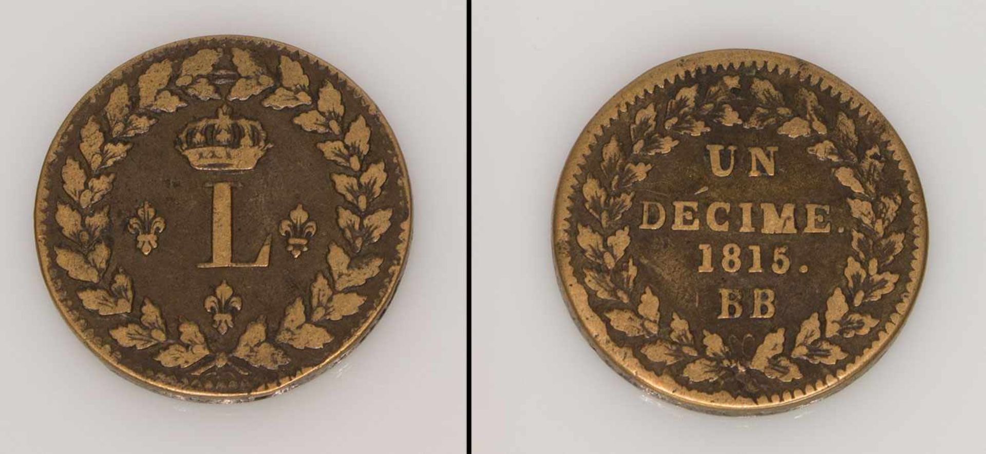 10 Centimes Frankreich 1815 BB (Straßbourg), Louis XVIII., Bronze