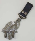 Trommelschere Preußen, Preußischer Bronzeadler mit Tragelasche (Leder), L. ges. 20 cm