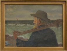 Albert Petersen (nach) (Kopist zur Mitte d. 20. Jh.) Fischer am Strand Öl/ Leinwand, 58 x 81 cm,