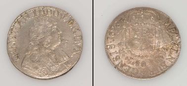 2/3 Taler (1 Gulden) Mecklenburg Schwerin 1678, Christian Ludwig, Silber, G. 16,83g