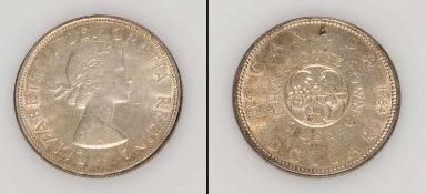 1 Dollar Canada 1964, Charlottetown Quebec, Silber