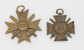 Kriegsverdienstkreuz 1939 mit Schwertern u. Kriegsteilnehmerkreuz I. WK