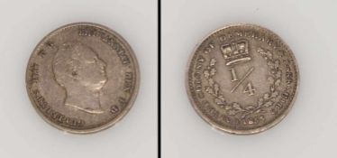 1/4 Gulden British-Guyana 1833, Wilhelm IV., Silber, G. 1,92g