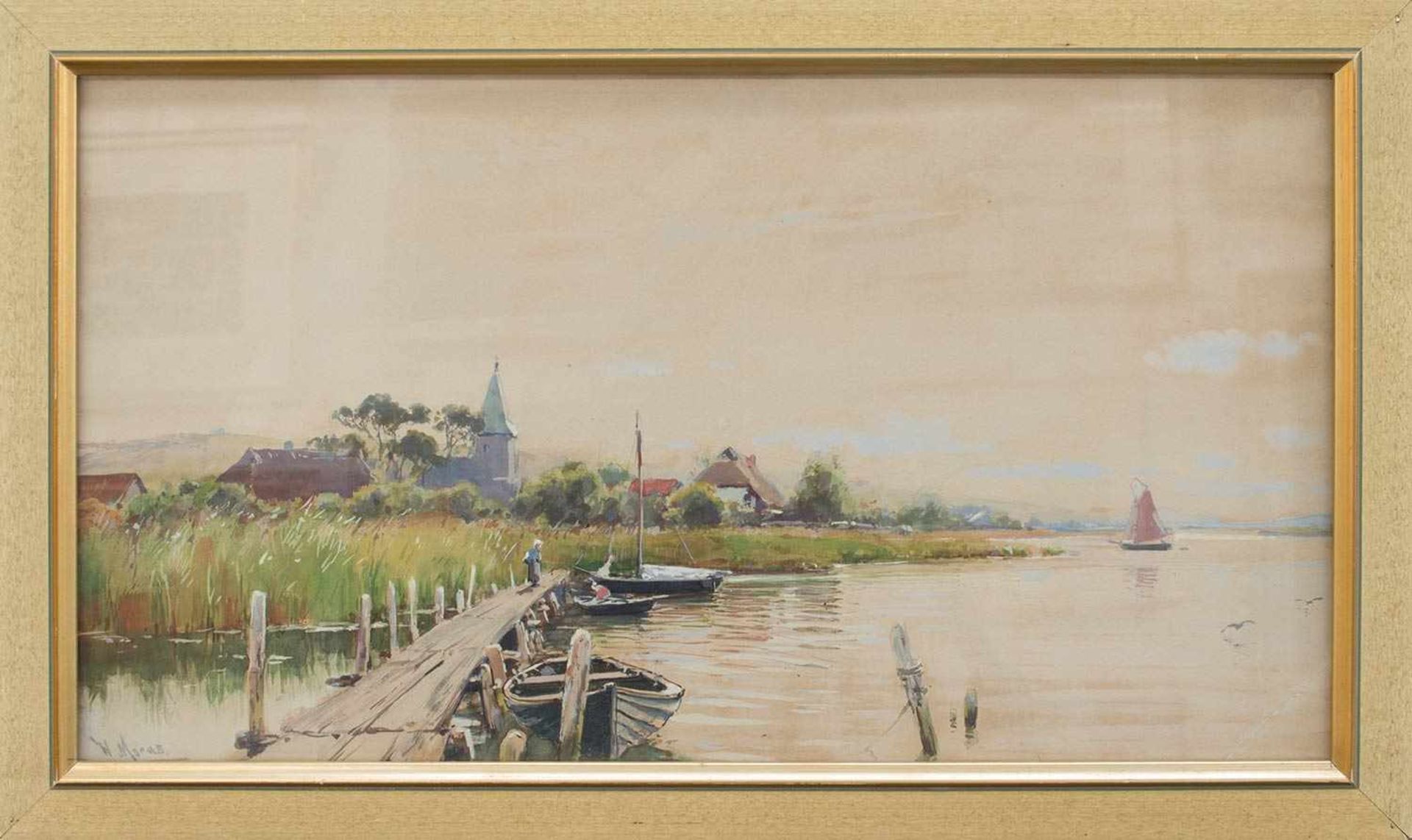 Walter Moras(Berlin 1854 - 1925 ebenda, Landschafts- u. Marinemaler in Mecklenburg, Rügen, Norwegen,