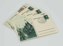 5 PostkartenIII. Reich, Propagandapostkarten mit Sonderstempeln