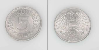 5 SchillingÖsterreich 1957, Aluminium, vzgl., sehr selten