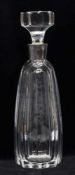 Whisky-Karaffedeutsch um 1910, Kristallglas geschliffen, 800er Silbermontierung mit Meistermarke, H.