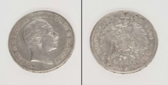 5 MarkPreussen 1904 A, Wilhelm II., Silber