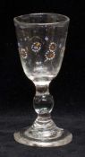 Biedermeier Schnapsglas3. Drittel 19. Jh., mundgeblasenes Klarglas mit Balusterschaft,