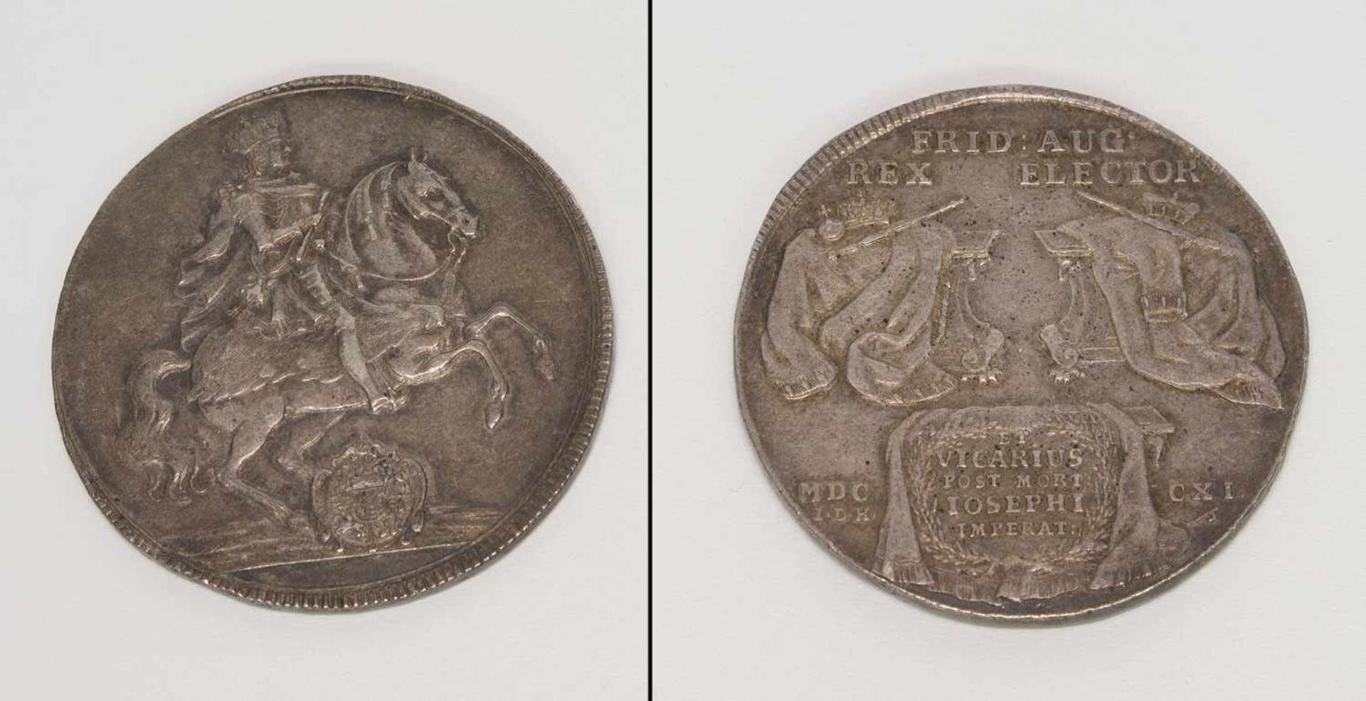 TalerSachsen-Albertinische Linie 1711, Friedrich August I., Silber, G. 29,18g