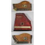 Drei Zithern deutsch, Anfang 20. Jh., eine gemarkt "Piano-Harp", eine Adolf Meinel,