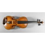 Violine Anfang 20. Jh., Stainer-Modell, Ahorn und Fichte, mit floralen Intarsien und