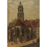 Johannes Wagner, Frauenkirche in Meißen Blick vom Rathaus, über den Platz, zur Frauenkirche mit