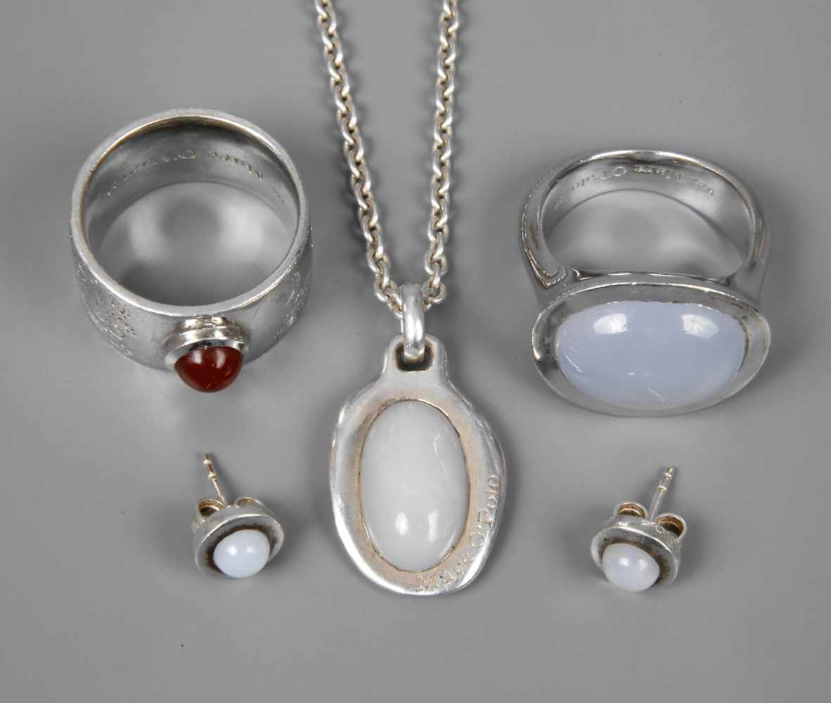 Marco O´Polo Konvolut Silberschmuck um 2000, Silber gestempelt 925 und Punze Marc O´Polo, Schmuckset