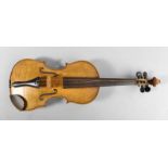 Stumme Violine Anfang 20. Jh., gemarkt Charles Resuche, Ahorn, reparaturbedürftig, L Korpus 36 cm.