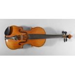 Violine 2. Hälfte 20. Jh., Fichte und Ahorn, guter Zustand, L Korpus 35,5 cm.