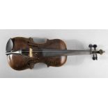 Violine 2. Hälfte 20. Jh., Modell "Hopf", Ahorn, Fichte, starke Gebrauchsspuren, L Korpus 35,5 cm.