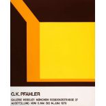 Georg Karl Pfahler, Originalgraphisches Plakat Komposition aus gelben, orangen und braunen