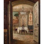 Ernst Kolbe, Schlossinterieur Blick, entlang einer barocken Enfilade, in festlichen Salon, mit