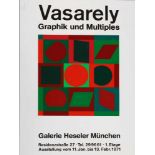 Victor Vasarely, originalgraphisches Plakat 1971 Komposition aus geometrischen Formen, erschienen
