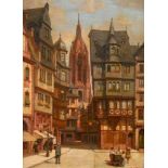 E. A. Kaiser, Samstagsberg in Frankfurt/Main Blick in die Marktgasse am Haus "Großer Engel", mit dem