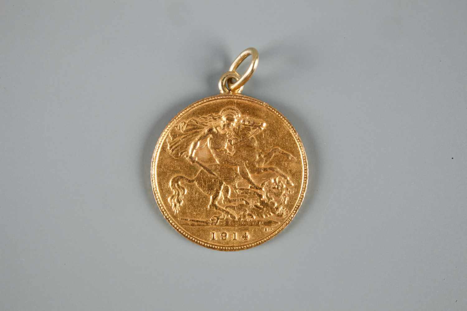 1/2 Sovereign gehenkelt Großbritannien 1914, 916er Gold, ss, G ges. mit Henkel (dieser ungeprüft) - Image 3 of 3