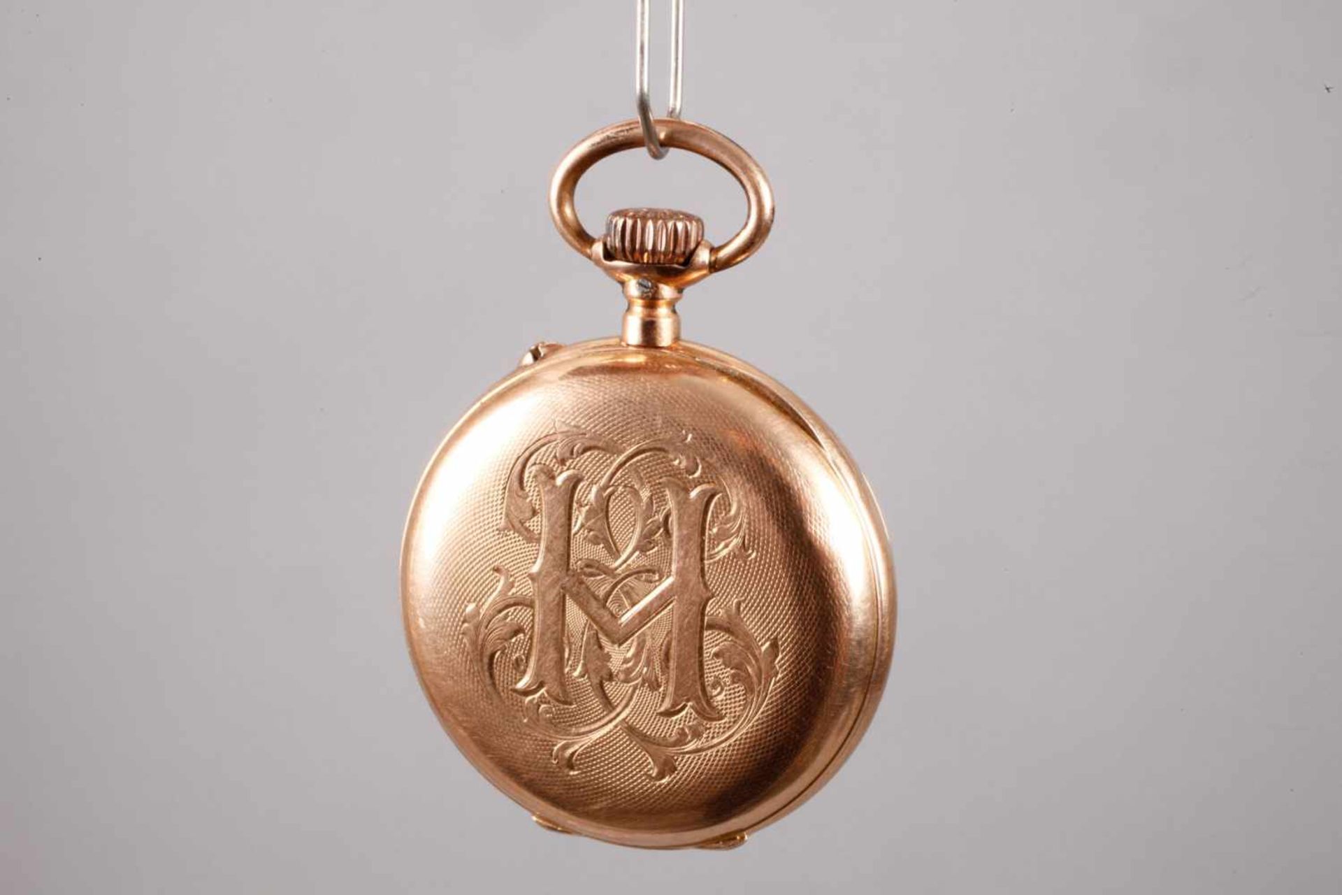 Taschenuhr Longines Gold um 1880, 18 K geprüft,Werk auf Werkplatine gemarkt, Ankergang, makelloses - Bild 2 aus 4