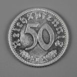 50 Pfennig 1935 (E), Aluminium, prägefrisch, G ca. 1,3 g.