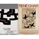 Chillida und Char - zwei Plakate Maeght dabei originalgraphisches Plakat zur Ausstellung "5 Livres